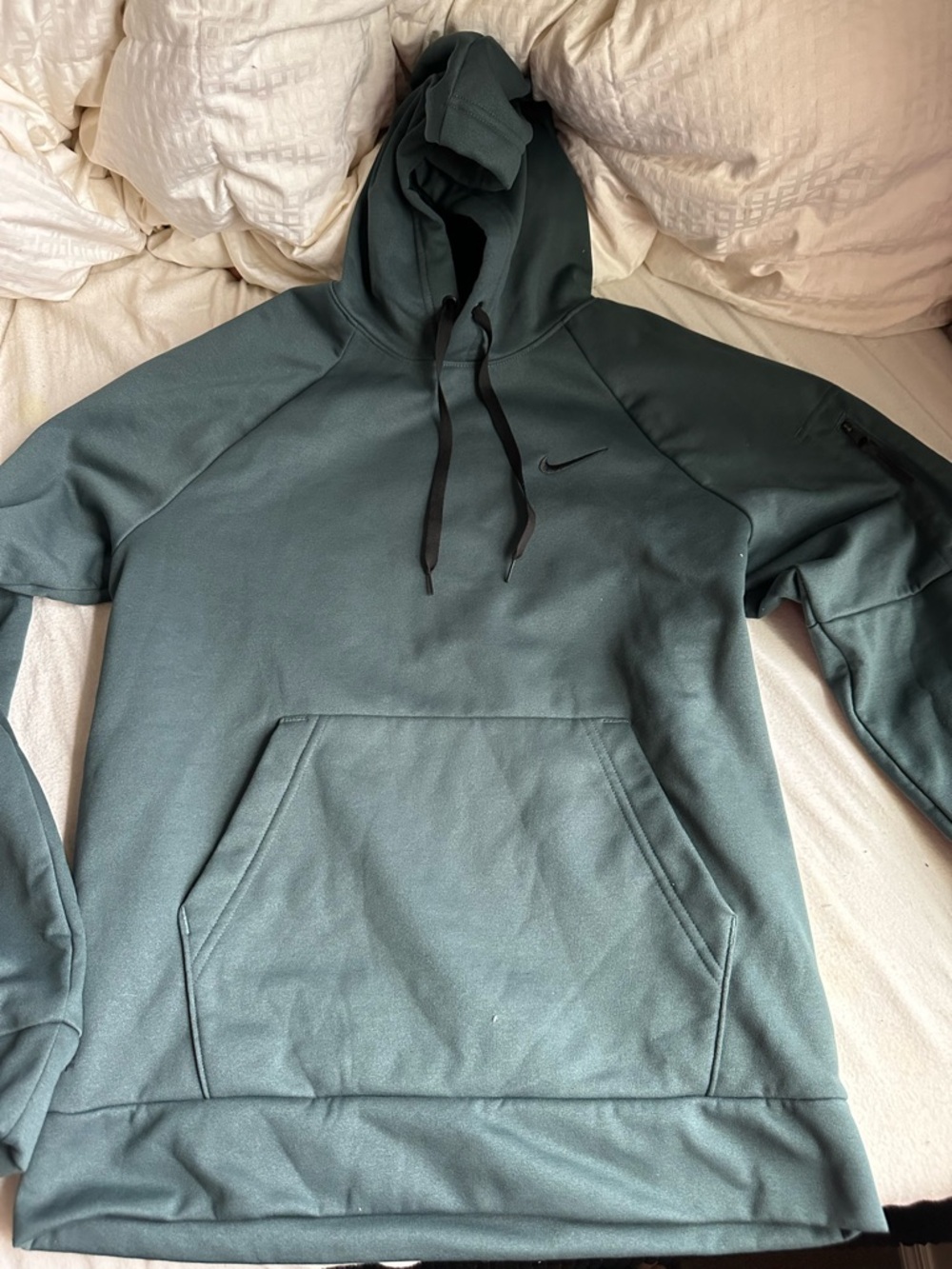 Nike Teal Green Pullover Hoodie with Black Drawstrings